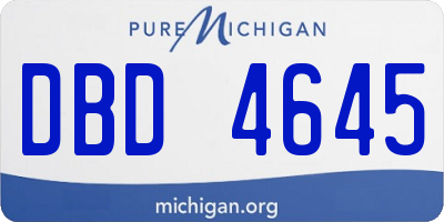 MI license plate DBD4645