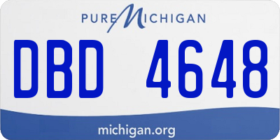 MI license plate DBD4648
