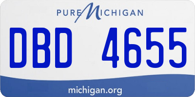 MI license plate DBD4655