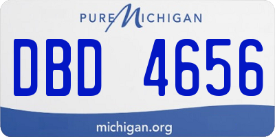 MI license plate DBD4656