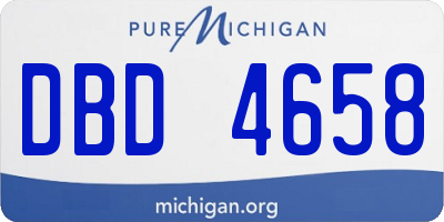 MI license plate DBD4658