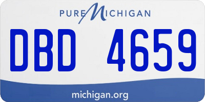 MI license plate DBD4659