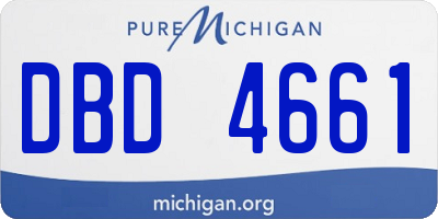MI license plate DBD4661