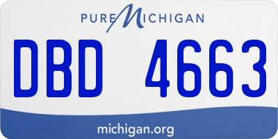 MI license plate DBD4663