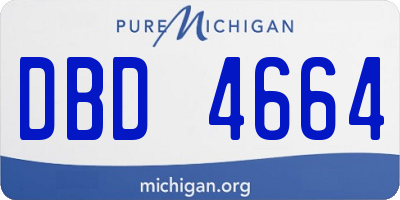 MI license plate DBD4664