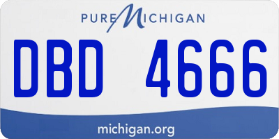 MI license plate DBD4666