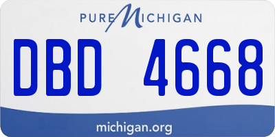MI license plate DBD4668