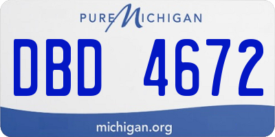 MI license plate DBD4672