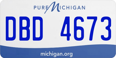 MI license plate DBD4673