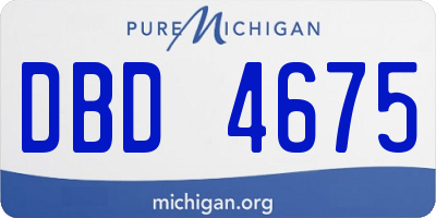 MI license plate DBD4675