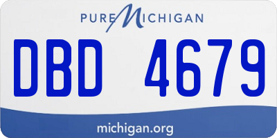 MI license plate DBD4679