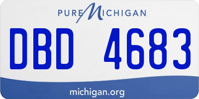 MI license plate DBD4683