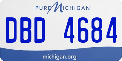 MI license plate DBD4684
