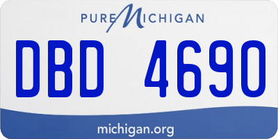 MI license plate DBD4690