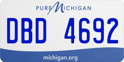 MI license plate DBD4692