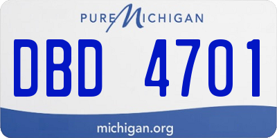 MI license plate DBD4701