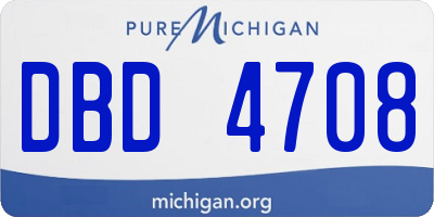 MI license plate DBD4708