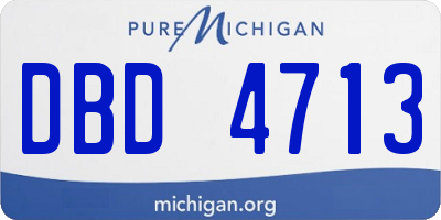 MI license plate DBD4713