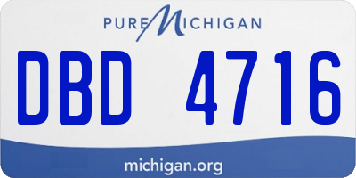 MI license plate DBD4716