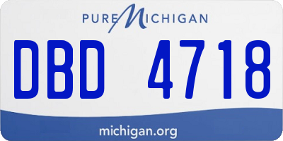 MI license plate DBD4718