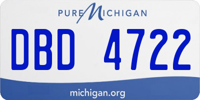 MI license plate DBD4722