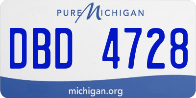 MI license plate DBD4728