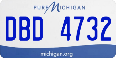 MI license plate DBD4732