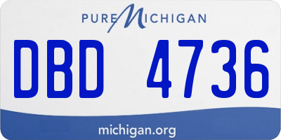 MI license plate DBD4736