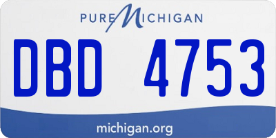 MI license plate DBD4753