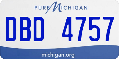 MI license plate DBD4757