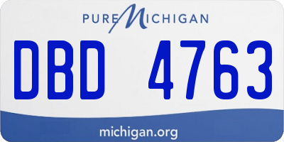MI license plate DBD4763