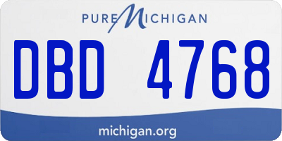 MI license plate DBD4768