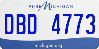 MI license plate DBD4773