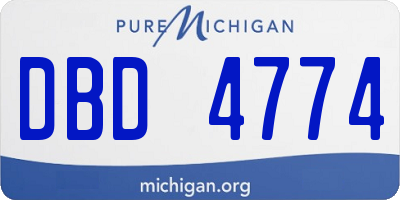 MI license plate DBD4774