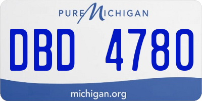 MI license plate DBD4780