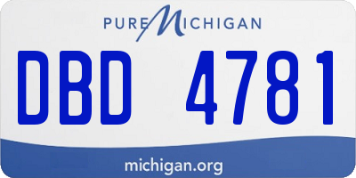 MI license plate DBD4781