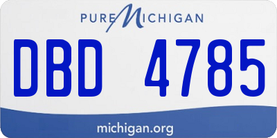 MI license plate DBD4785