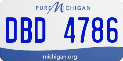 MI license plate DBD4786