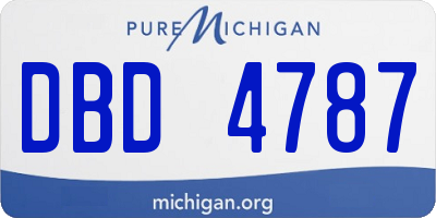 MI license plate DBD4787