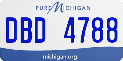 MI license plate DBD4788