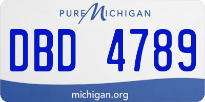 MI license plate DBD4789