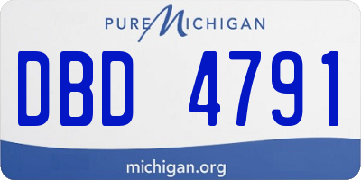 MI license plate DBD4791