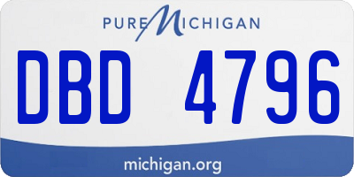 MI license plate DBD4796