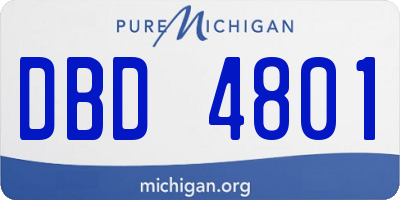 MI license plate DBD4801