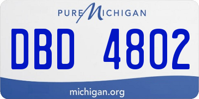 MI license plate DBD4802