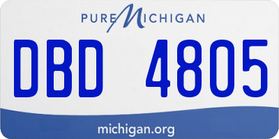 MI license plate DBD4805