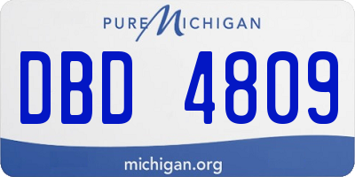 MI license plate DBD4809