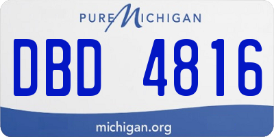 MI license plate DBD4816