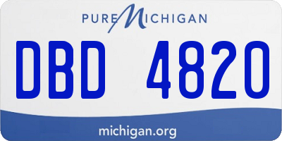 MI license plate DBD4820