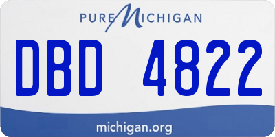 MI license plate DBD4822